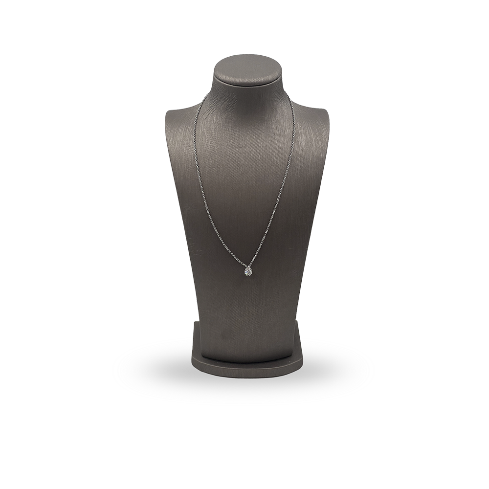 Collana oro bianco con punto luce 2